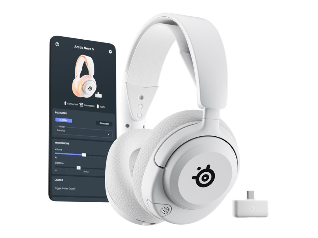 SteelSeries Arctis Nova 5 - Headset - full size - Bluetooth / 2.4 GHz radio frequency - wireless - USB-C via Bluetooth