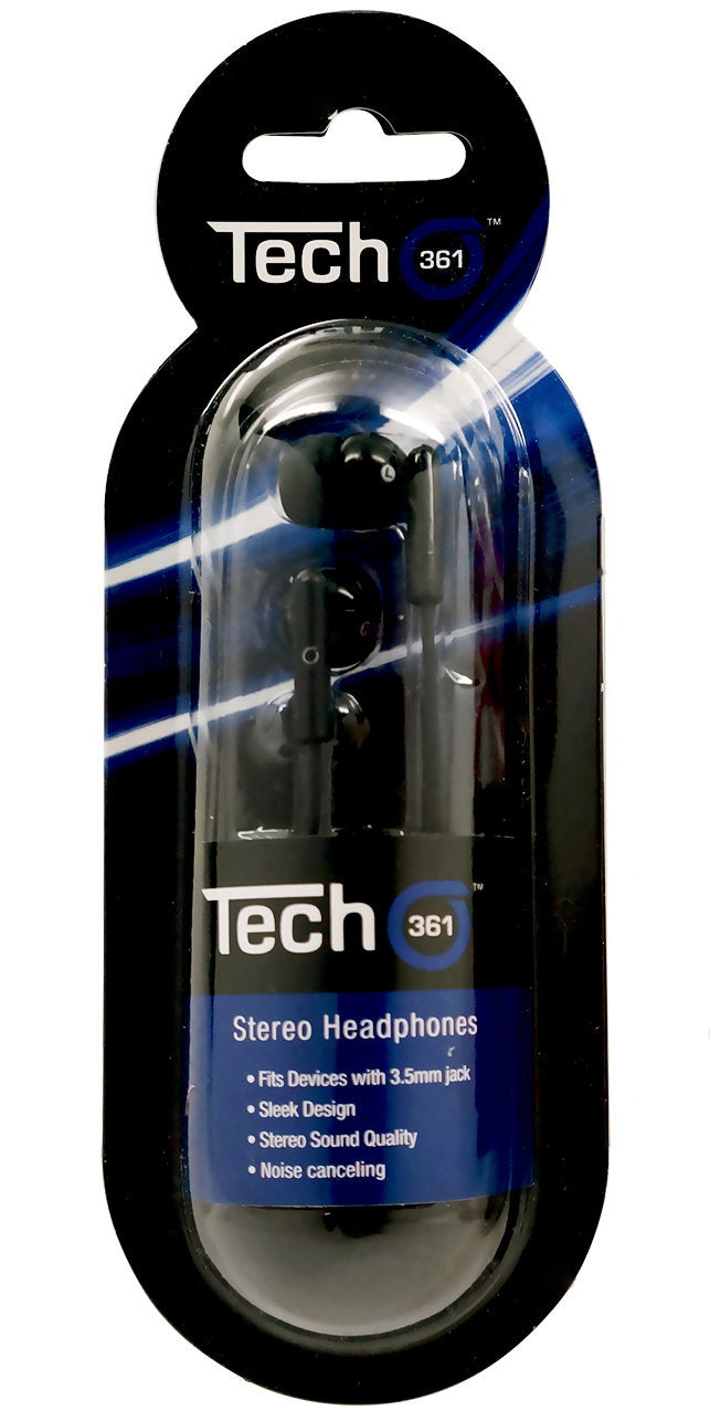 Stereo Headphone Earbuds - Black