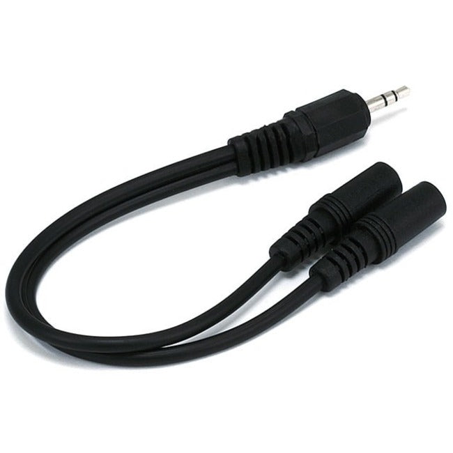 Stereo Plug/Two Stereo Jack Cable 6In