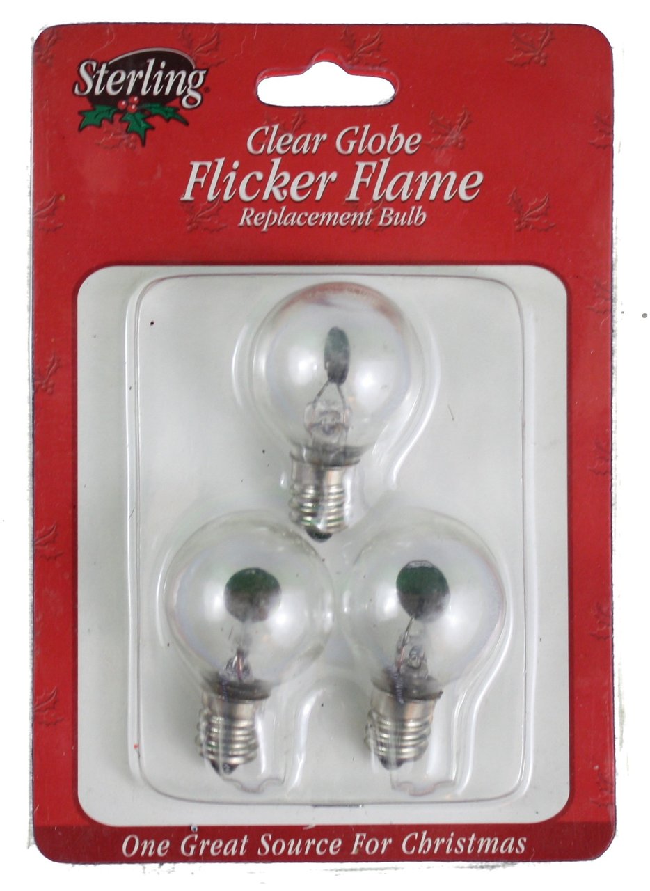 Sterling Clear Globe Flicker Flame Replacement Bulb 3pk