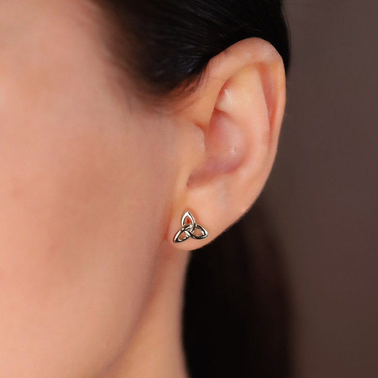 Sterling Silver Trinity Knot Stud Earrings