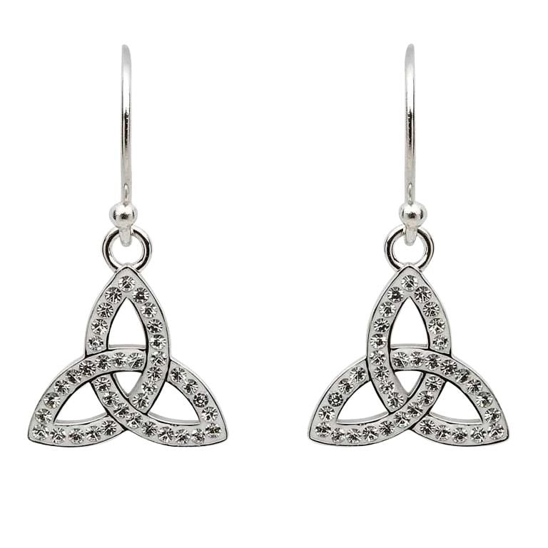 Sterling Silver White Swarovski Crystal Trinity