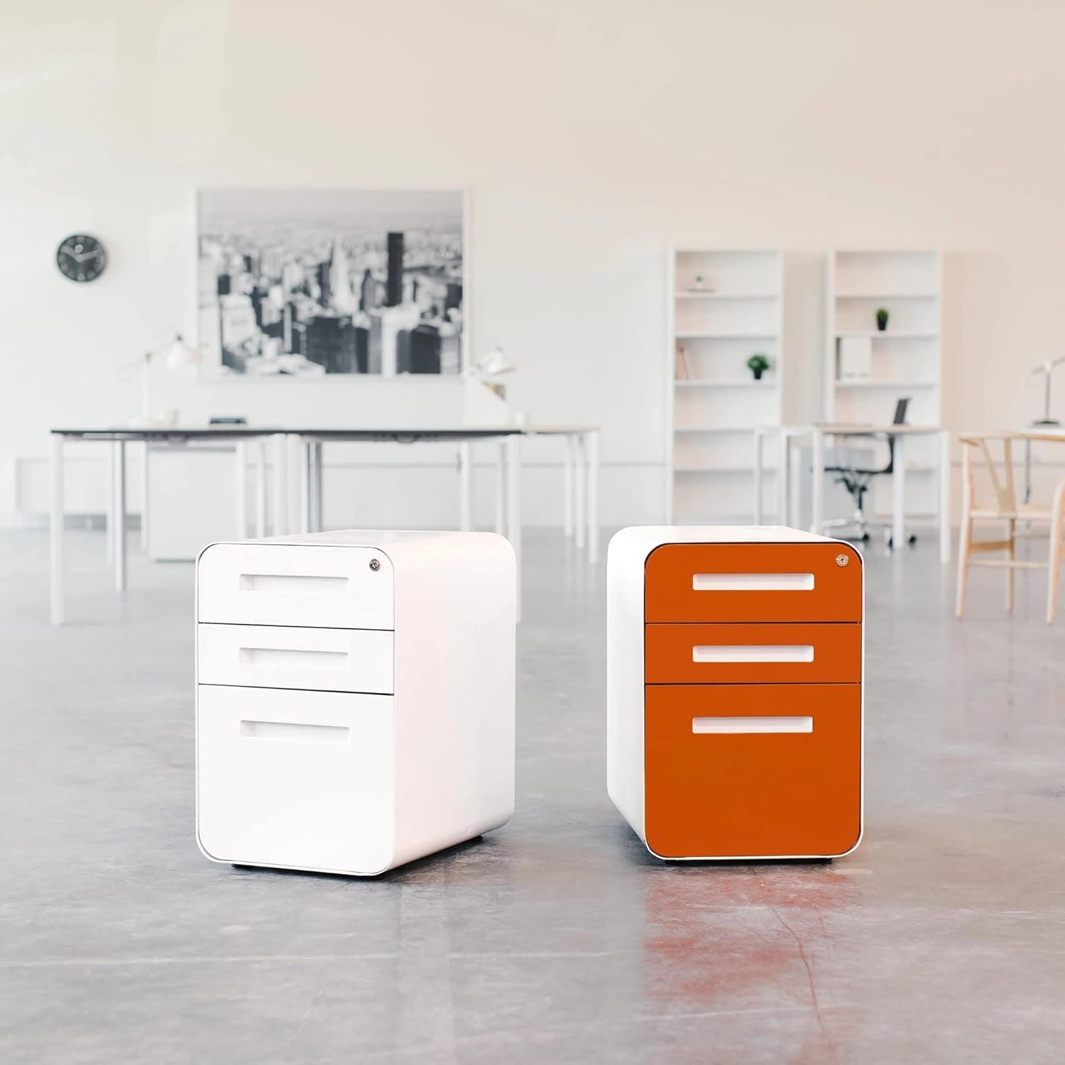 Stockpile 3 Drawer File Cabinet Lock Under Desk Metal