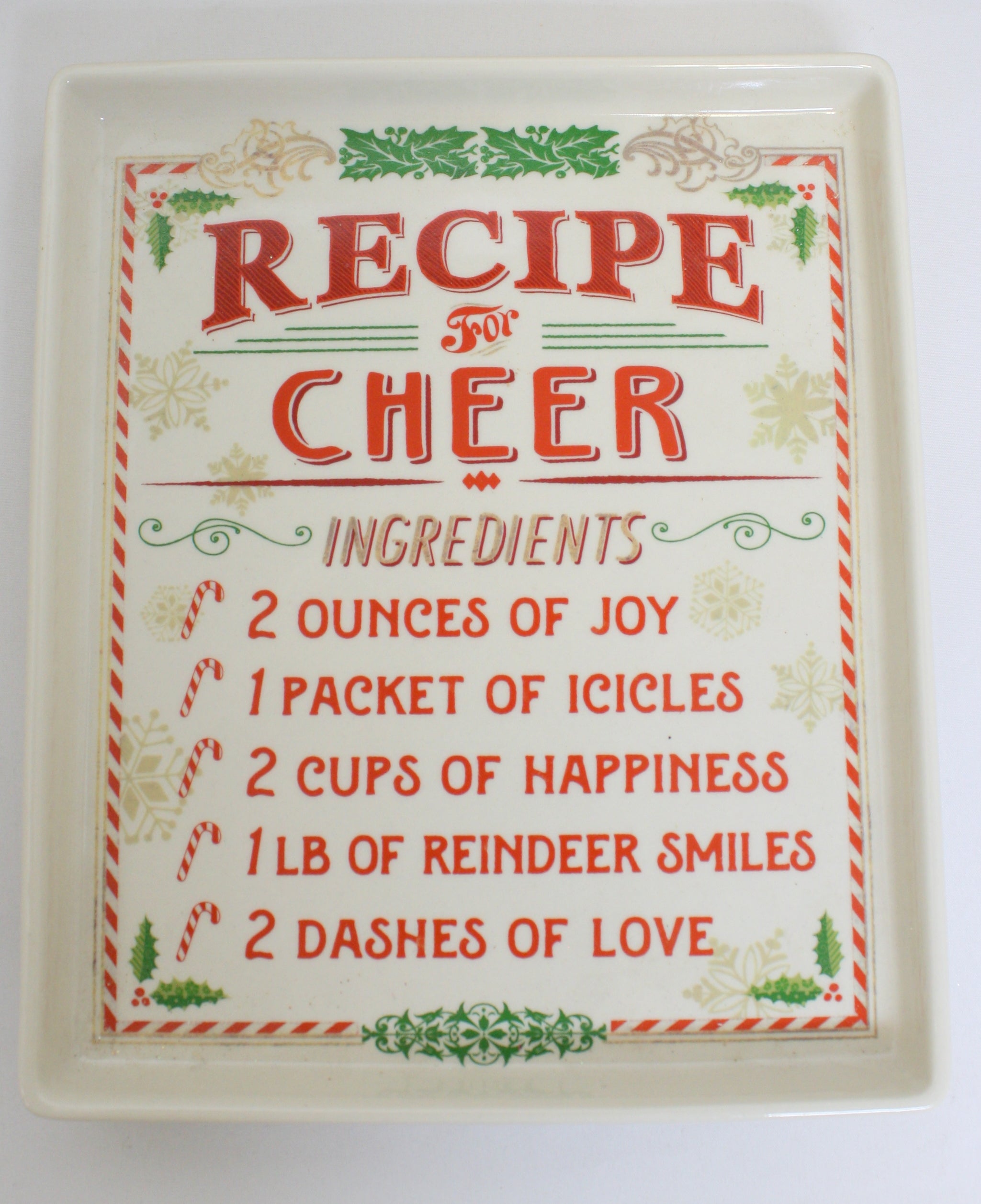 Stoneware Recipe Plate - Cheer