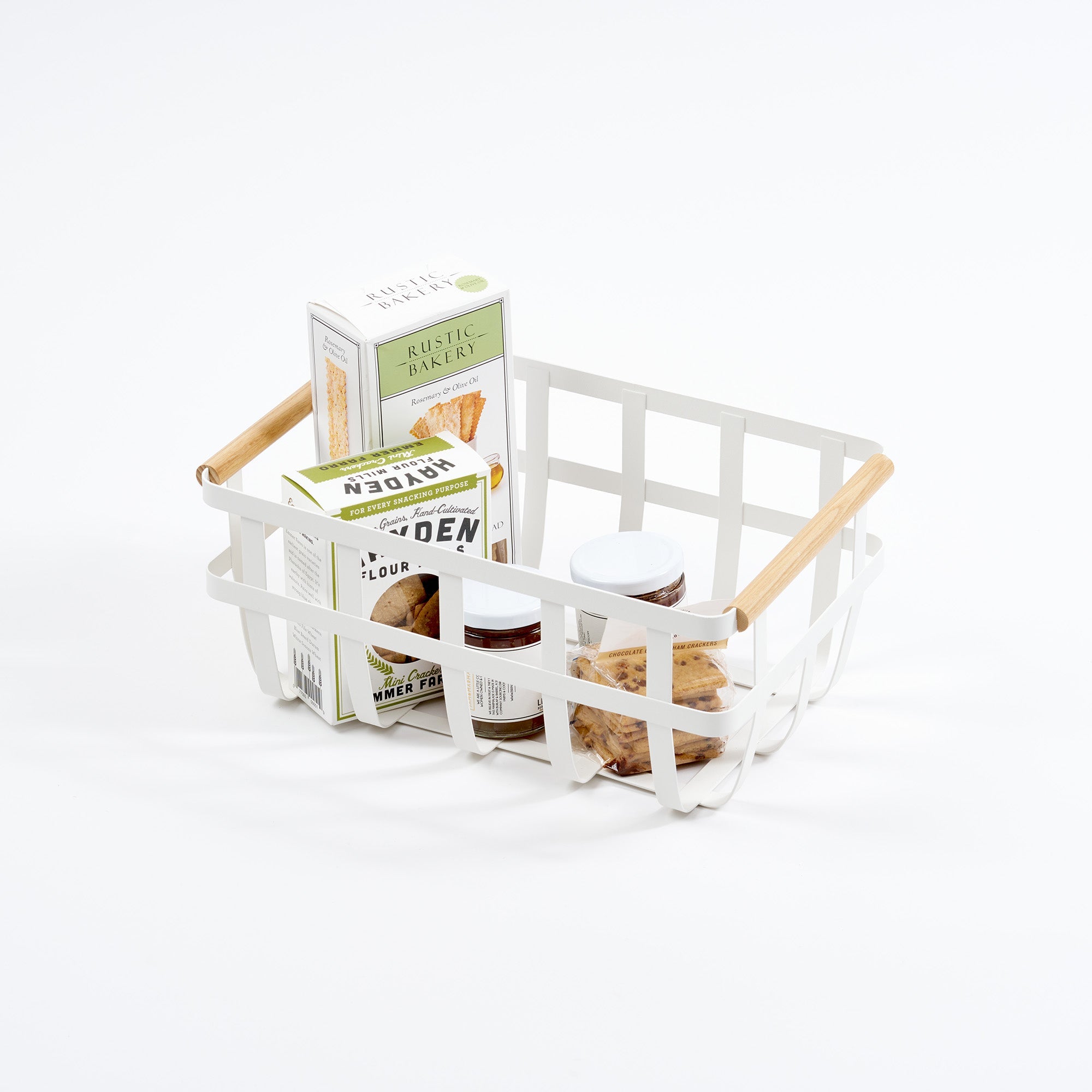 Storage Basket - Two Sizes - Steel + Wood