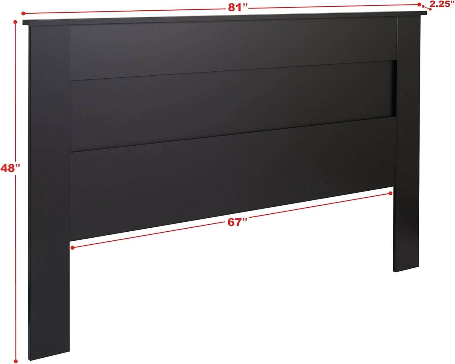 Stylish Black Wood Panel Headboard for King Beds