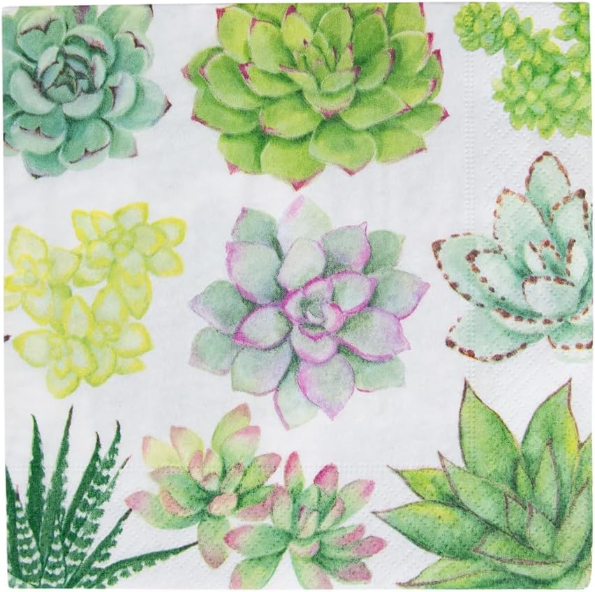 Succulents Paper Luncheon Napkins - Lunch Napkin