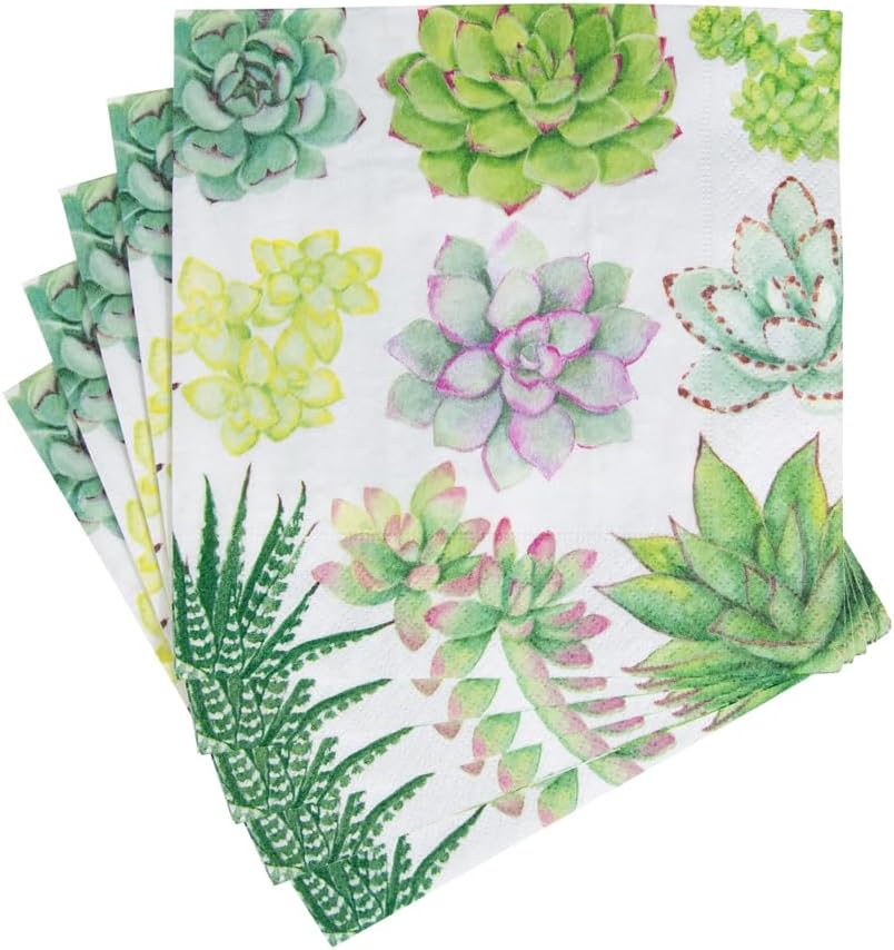 Succulents Paper Luncheon Napkins - Lunch Napkin