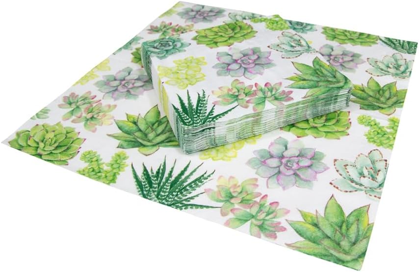 Succulents Paper Luncheon Napkins - Lunch Napkin