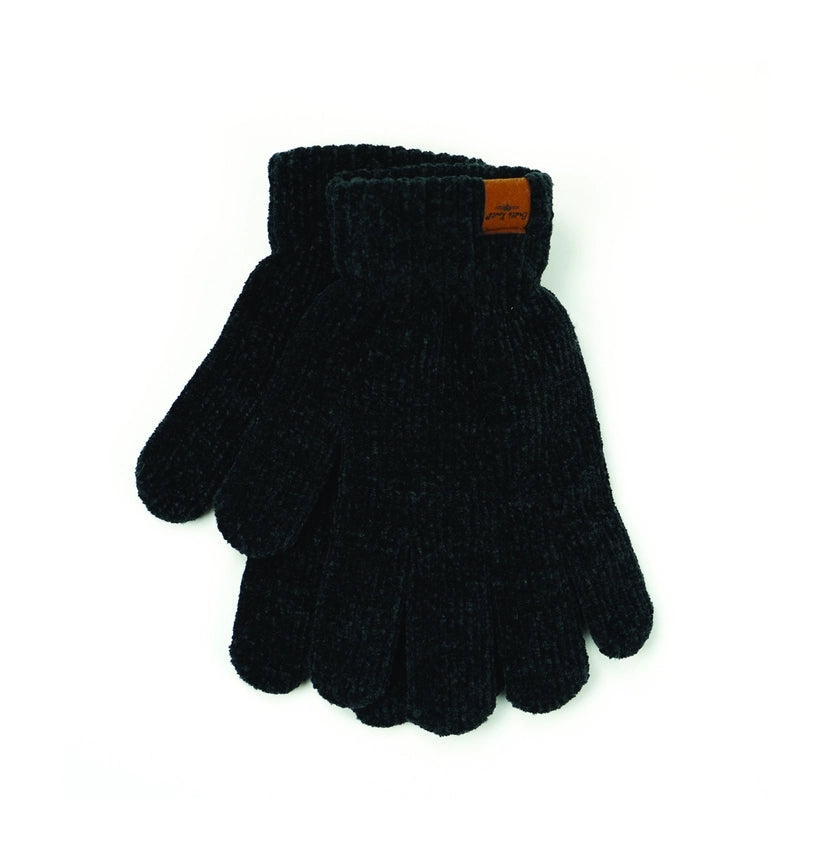 Super Soft Chenille Gloves - Black