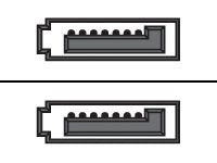 Supermicro CBL-0261L - SATA cable - SATA (F) straight to SATA (F) right-angled - 1.3 ft - flat - for Supermicro