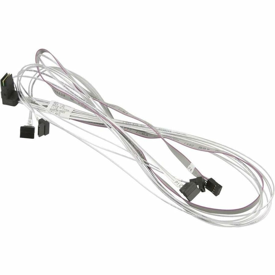 Supermicro Internal Right Angle MiniSAS to 4 SATA 75/75/90/90cm with Sideband 90cm Cable -