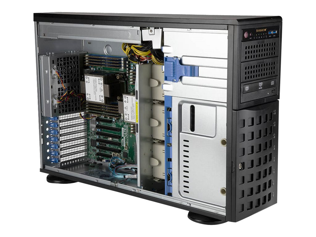 Supermicro Mainstream SuperServer 740P-TR - Server - tower - 4U - 2-way - no CPU up to - RAM 0 GB - SATA - hot-swap 3.5 bay(s) SYS-740P-TR