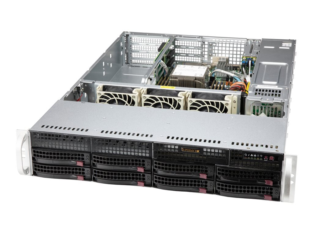 Supermicro SuperChassis 825BTQC-R609WB - Rack-mountable 2U - SATA/SAS - hot-swap 650 Watt - black CSE-825BTQC-R609WB