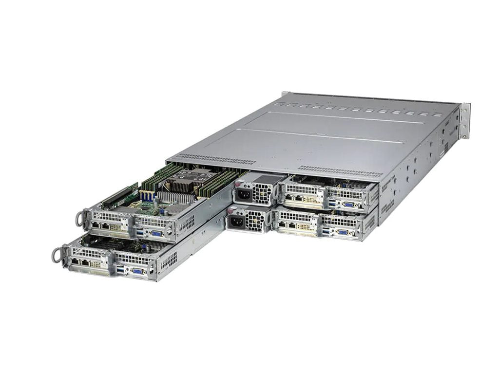 Supermicro Twin SuperServer 220TP-HTTR - Server - rack-mountable 2U - 2-way - no CPU up to - RAM 0 GB - SATA - hot-swap 2.5 bay(s) SYS-220TP-HTTR