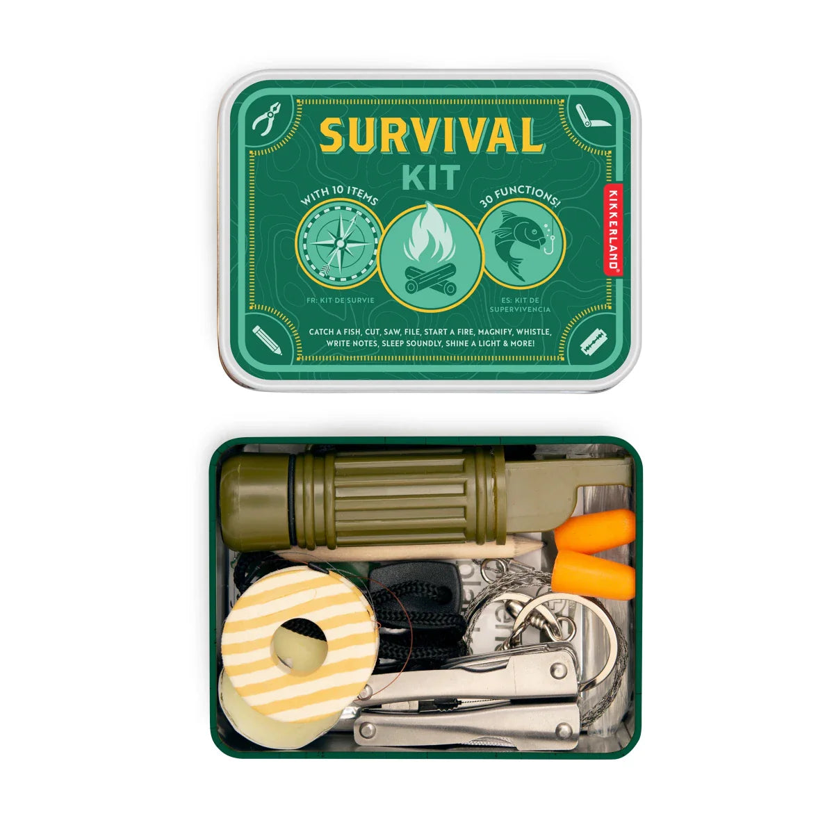 Survival Kit 10-piece Tool Collection in Small Tin