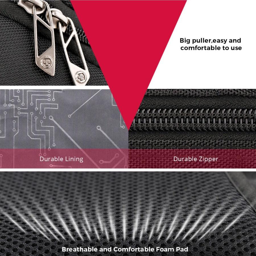 Swissdigital Design Circuit J14-BR Rugged Carrying Case (Backpack) for 15.6" to 16" Apple iPad Travel Essential, Notebook, MacBook - Black