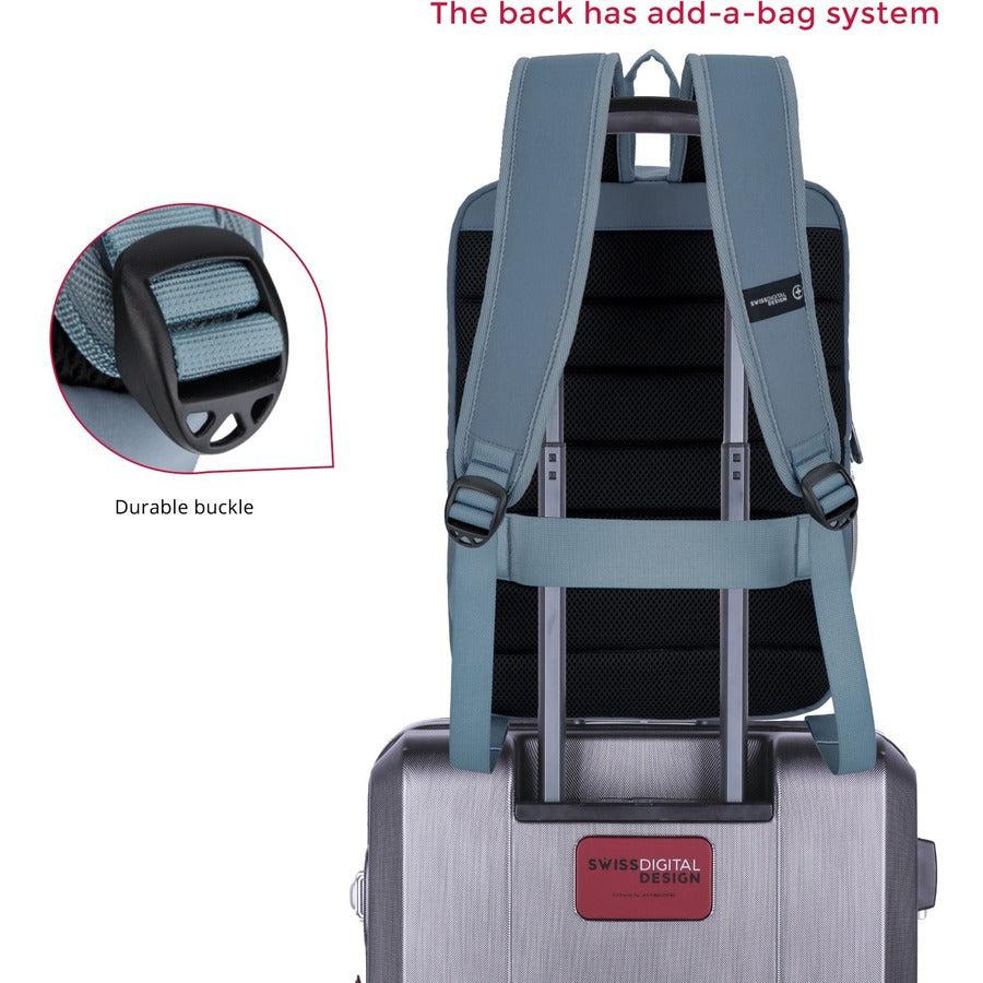 Swissdigital Design KATY ROSE F SD1006F-13 Carrying Case (Backpack) for 15.6" to 16" Apple iPhone iPad Notebook, MacBook Pro - Blue