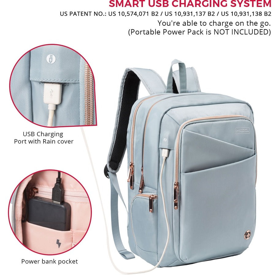 Swissdigital Design KATY ROSE SD1006FB-14 Carrying Case (Backpack) for 15.6" to 16" Apple MacBook Pro - Teal Blue