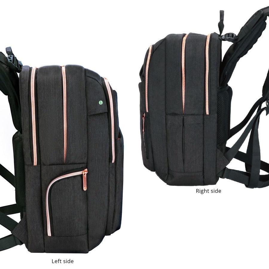 Swissdigital Design KATY ROSE SD1006M-01 Carrying Case (Backpack) for 15.6" to 16" Apple iPhone iPad Notebook, MacBook Pro - Black