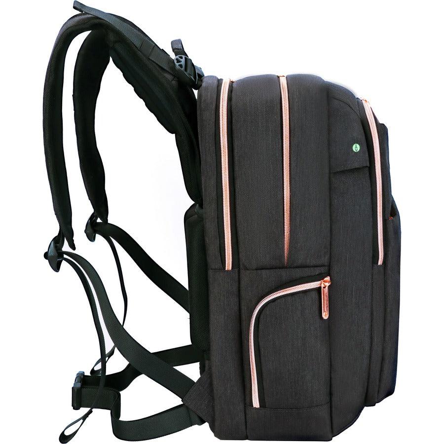 Swissdigital Design KATY ROSE SD1006M-01 Carrying Case (Backpack) for 15.6" to 16" Apple iPhone iPad Notebook, MacBook Pro - Black