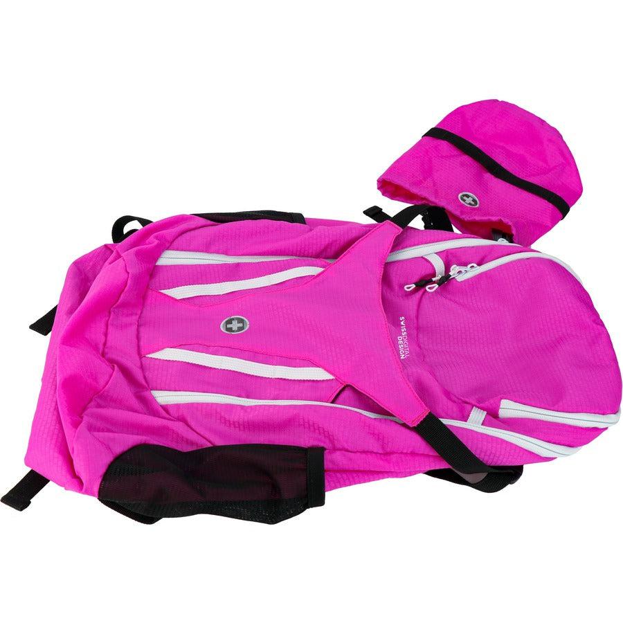 Swissdigital Design Kangaroo SD1596-46 Rugged Carrying Case (Backpack) for 16" Apple Notebook, MacBook Pro, Accessories, Tablet, Cell Phone - Pink