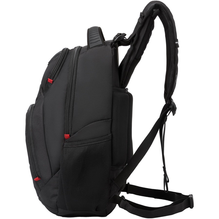 Swissdigital Design NEPTUNE SV MASSAGE SD1003M-V1 Carrying Case (Backpack) for 15.6" to 16" Apple, Amazon iPhone iPad Notebook, MacBook Pro, Tablet, Smartphone, Accessories, Cell Phone, Travel, College - Black