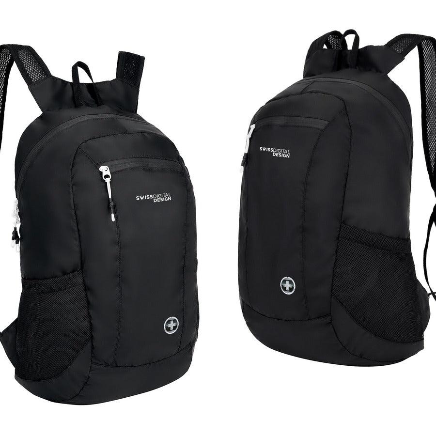 Swissdigital Design Seagull SD1595-01 Carrying Case Rugged (Backpack) Notebook, Accessories, Tablet, Cell Phone - Black