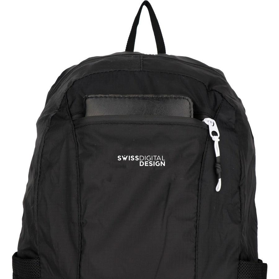 Swissdigital Design Seagull SD1595-01 Carrying Case Rugged (Backpack) Notebook, Accessories, Tablet, Cell Phone - Black