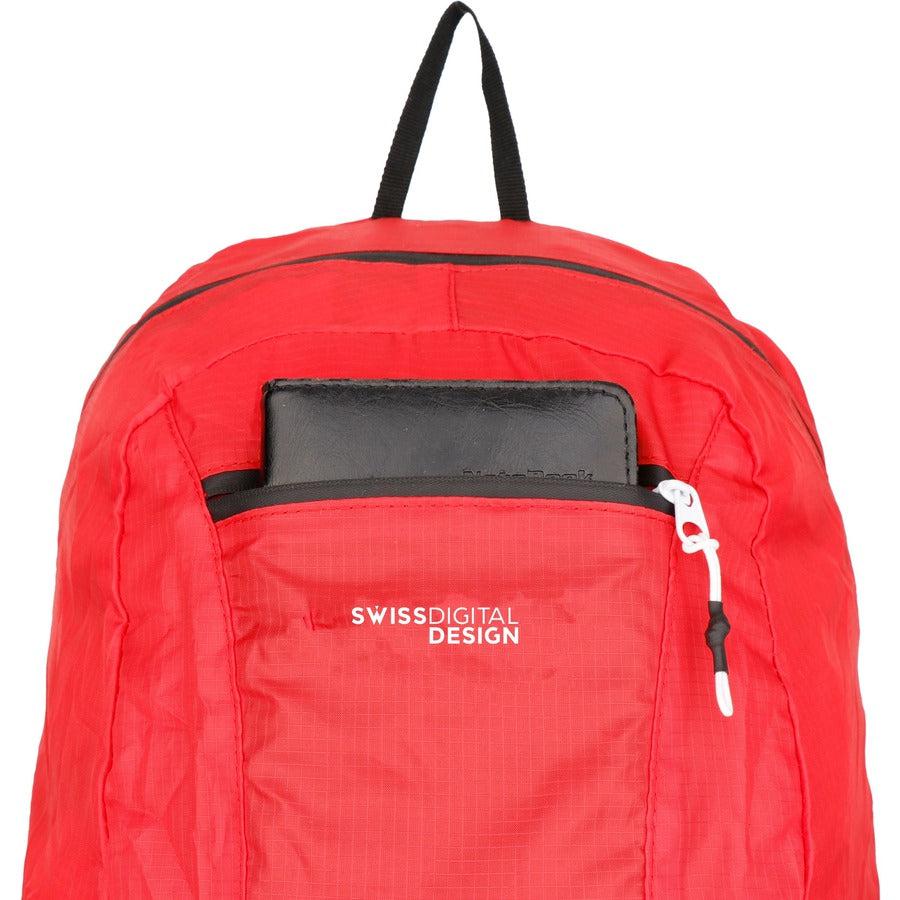 Swissdigital Design Seagull SD1595-42 Carrying Case Rugged (Backpack) Notebook, Accessories, Tablet, Cell Phone - Red