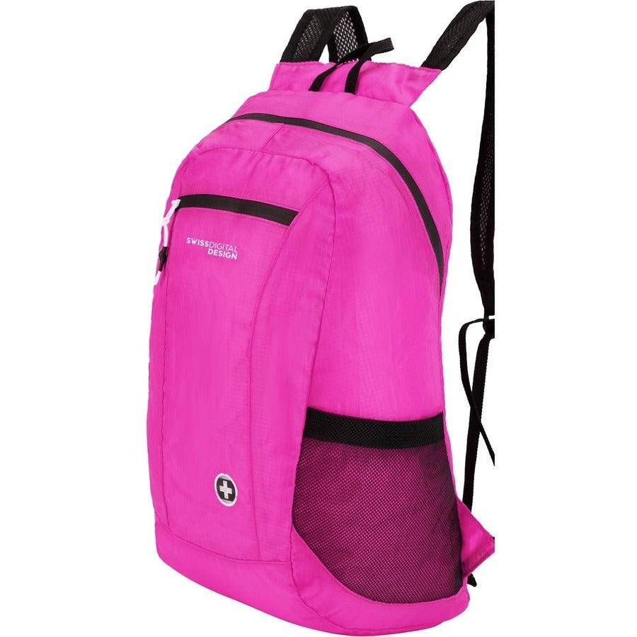 Swissdigital Design Seagull SD1595-46 Rugged Carrying Case (Backpack) for 16" Apple Notebook, Accessories, Tablet, Cell Phone, MacBook Pro - Fuchsia