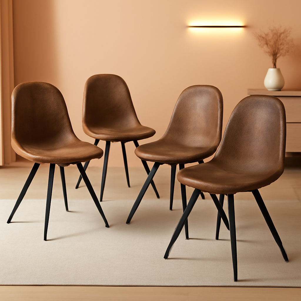 Swivel Dining Chairs Set Of 4 Brown For Kitchen And Dining Room