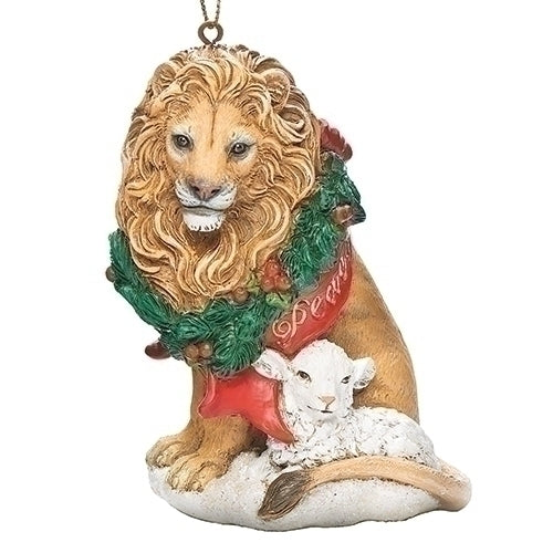 Symbolic Lion and Lamb Ornament