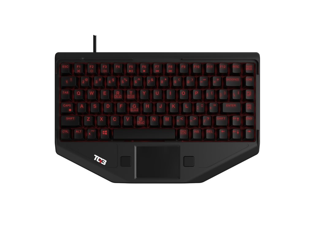 TG3 Electronics BLTX Series - Keyboard - with touchpad, mouse buttons - backlit - USB - key switch: Tactile - black KBA-BLTX-U-US