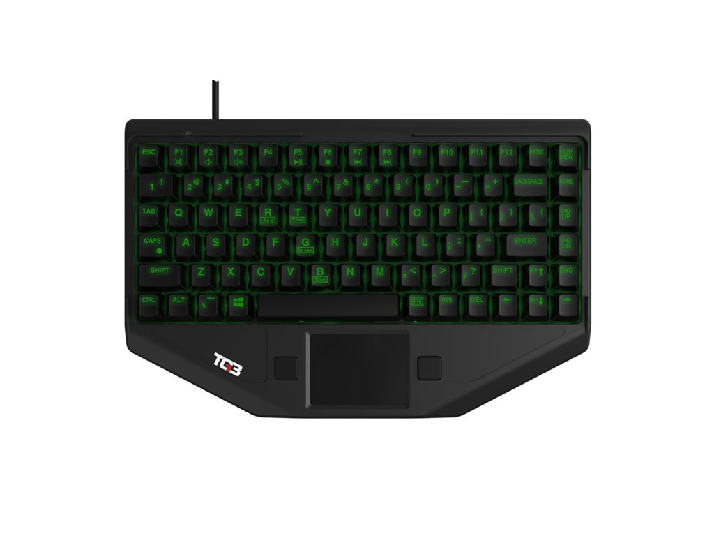 TG3 Electronics BLTX Series - Keyboard - with touchpad, mouse buttons - backlit - USB - key switch: Tactile - black KBA-BLTX-U-US