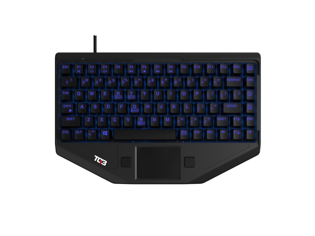 TG3 Electronics BLTX Series - Keyboard - with touchpad, mouse buttons - backlit - USB - key switch: Tactile - black KBA-BLTX-U-US
