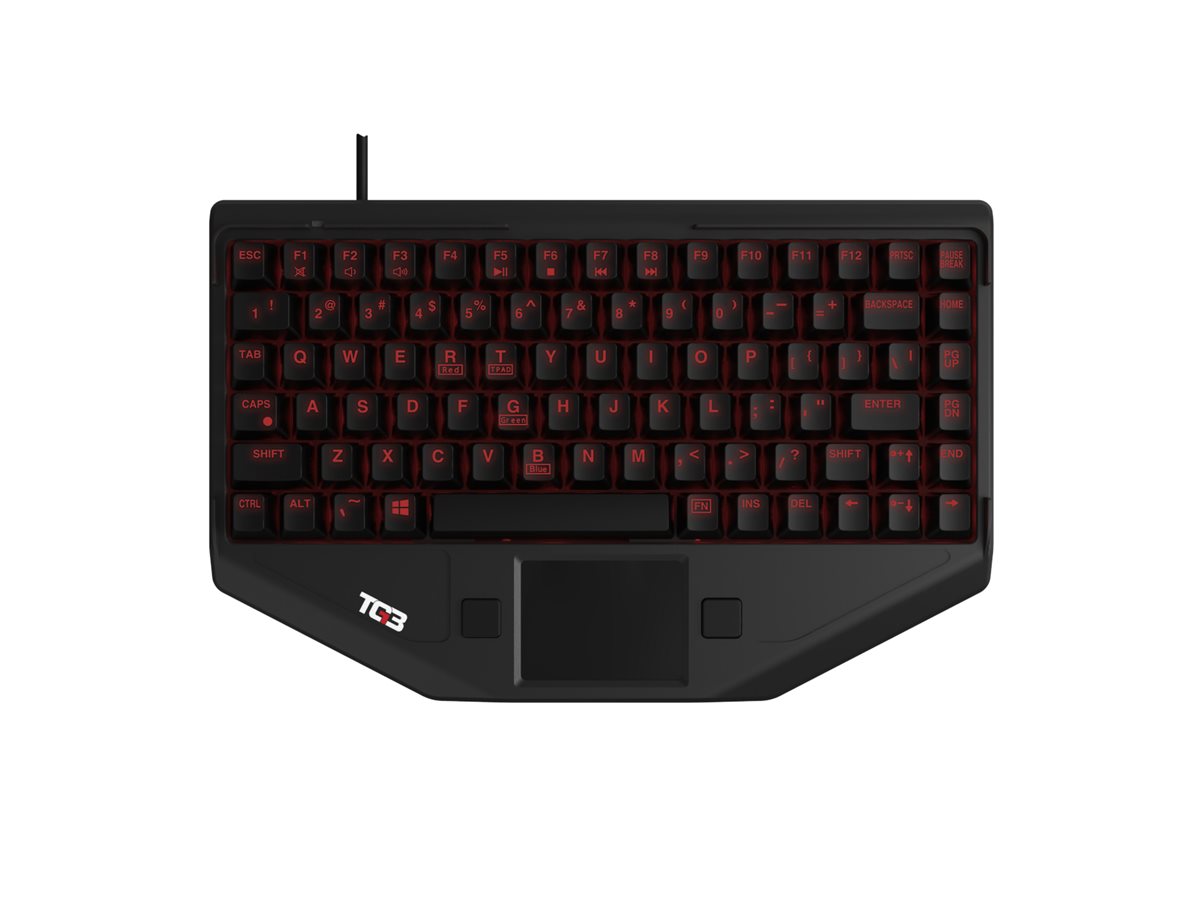 TG3 Electronics BLTX Series - Keyboard - with touchpad, mouse buttons - backlit - USB - key switch: Tactile - black KBA-BLTX-U-US