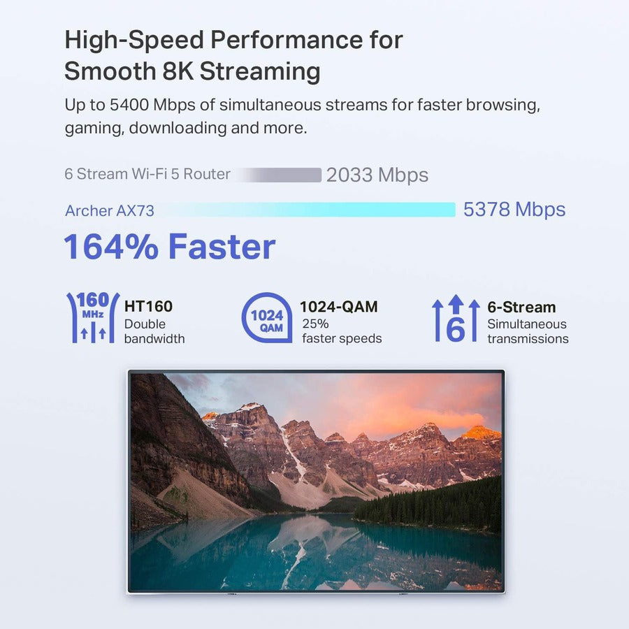 TP-Link Archer AX73 - Dual Band Gigabit Wireless Internet Router