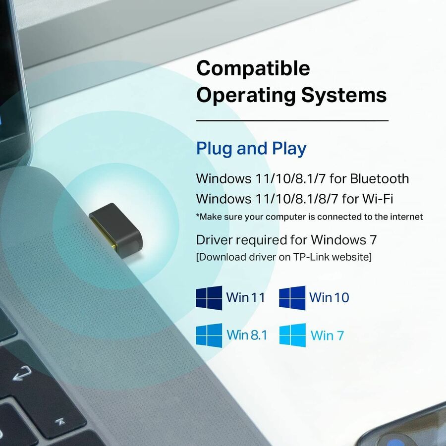 TP-Link Archer T2UB Nano IEEE 802.11ac Bluetooth 4.2 Dual Band Wi-Fi/Bluetooth Combo Adapter for Desktop Computer/Notebook/Headset/Gaming Controller/Mouse/Keyboard/Printer/Smartphone/Tablet/Wireless Router