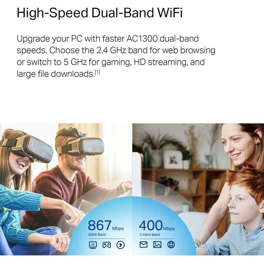 TP-Link Archer T4U Plus - IEEE 802.11ac Dual Band Wi-Fi Adapter for Desktop Computer/Notebook/Wireless Router