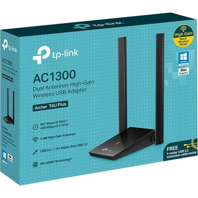 TP-Link Archer T4U Plus - IEEE 802.11ac Dual Band Wi-Fi Adapter for Desktop Computer/Notebook/Wireless Router ARCHERT4UPLUS