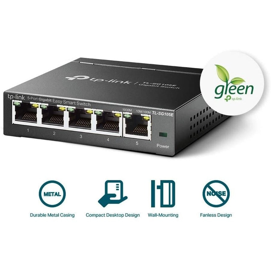 TP Link Gigabit Switch 5 Port - Easy Smart Network Switch | TecISoft TL-SG105E