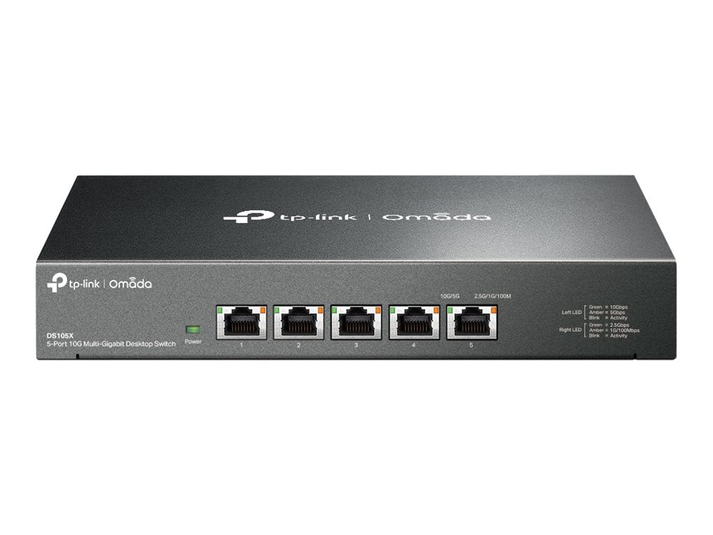 TP-Link Omada DS105X V1 - Switch - unmanaged - 5 x 100/1000/2.5G/5G/10GBase-T - desktop, wall-mountable