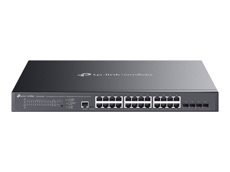 TP-Link Omada SG3428XMPP V1.8 - Switch - L2+ - managed - 16 x 10/100/1000 (PoE+) + 8 x 10/100/1000 (PoE++) + 4 x 10Gb Ethernet