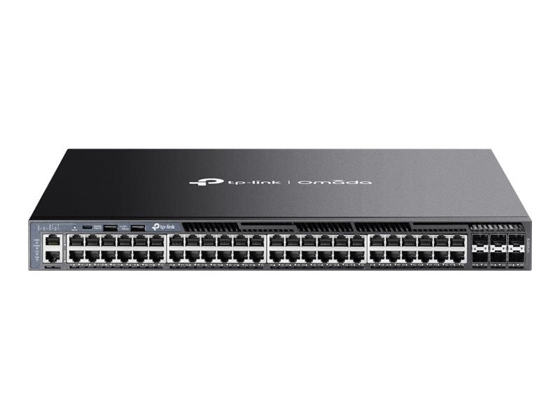 TP-Link Omada SG6654X V1 - Switch - L3 - managed - 48 x 10/100/1000 + 6 x 10Gb Ethernet SFP+ - front to back airflow - rack-mountable