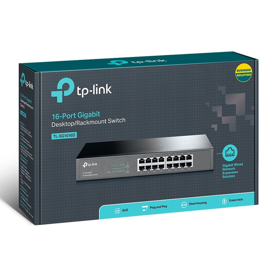 TP-Link TL-SG1016D 16-Port Gigabit Switch - Desktop/Rackmount Unmanaged | TecISoft