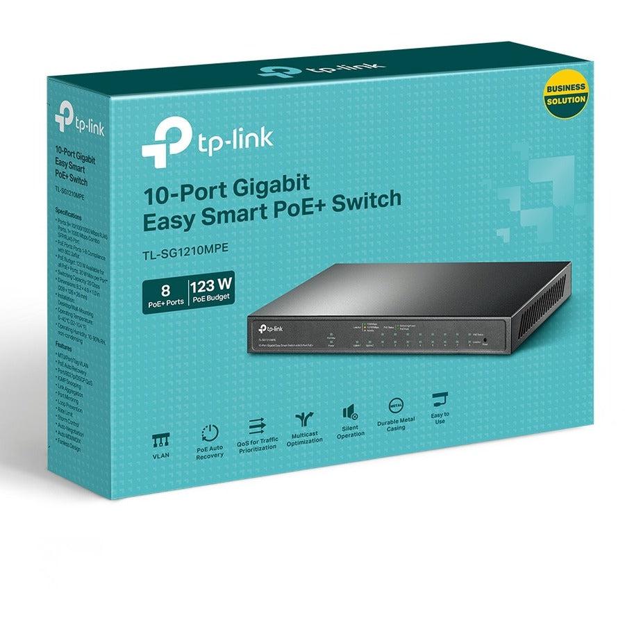 TP-Link TL-SG1210MPE 10-Port Gigabit Easy Smart Switch 8-Port PoE+ | TP-Link