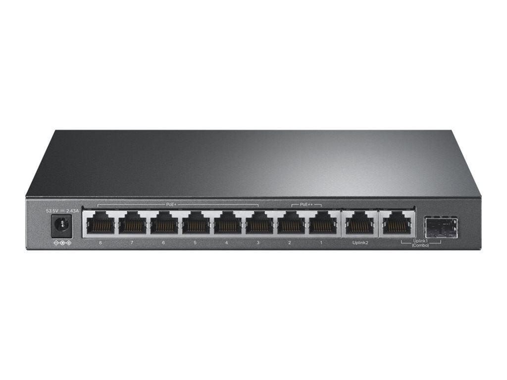 TP-Link TL-SG1210PP V1 - Switch - unmanaged - 2 x 10/100/1000 (PoE++) + 6 x 10/100/1000 (PoE+) + 1 x combo Gigabit SFP/RJ-45