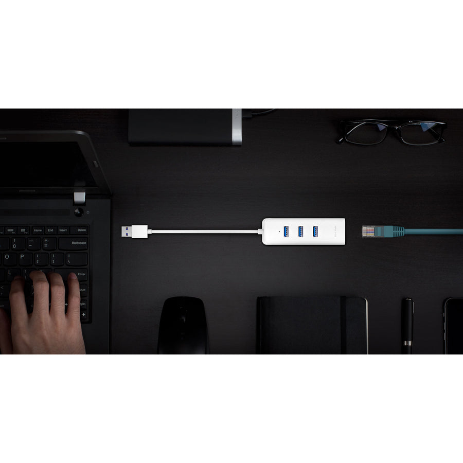 TP-Link (UE330) - USB 3.0 to Ethernet Adapter, Portable 3-port USB Hub with 1 Gigabit