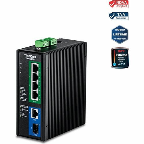 TRENDNET 6-Port 2.5G PoE++ Industrial DIN-Rail Switch with 10G Uplinks
